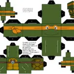 Blog Paper Toy papertoys Cubeecraft Tortues Ninja Michelangelo template