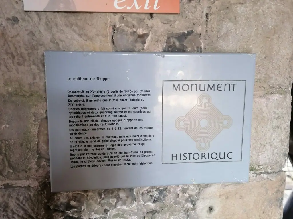 Monument Historique Chateau de Dieppe